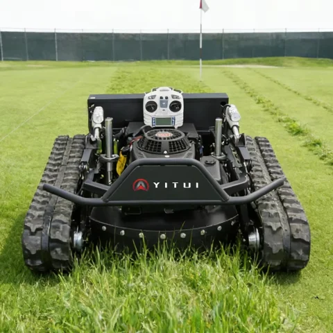 Personalized CE EPA Certified All-Terrain Lawn Mowing Robot with Rubber Tracks and Multi-Function Remote Control