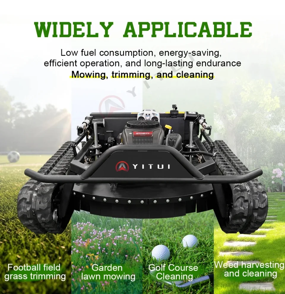 Personalized CE EPA Certified All-Terrain Lawn Mowing Robot with Rubber Tracks and Multi-Function Remote Control