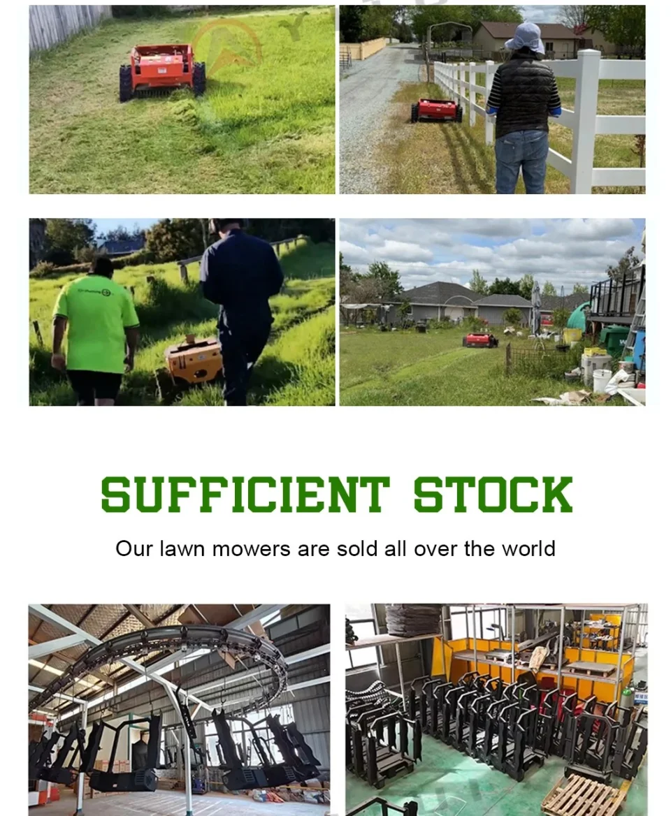 Personalized CE EPA Certified All-Terrain Lawn Mowing Robot with Rubber Tracks and Multi-Function Remote Control