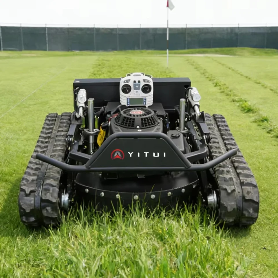Personalized CE EPA Certified All-Terrain Lawn Mowing Robot with Rubber Tracks and Multi-Function Remote Control